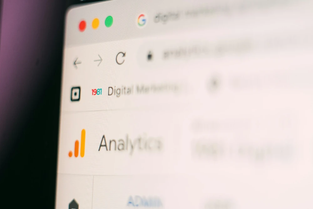 screen shot of google analytics page